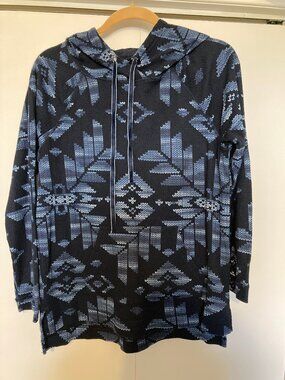 Aztec Hooded Pullover Tunic